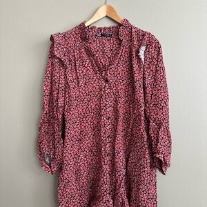Zara Pink Floral Long Sleeve Dress